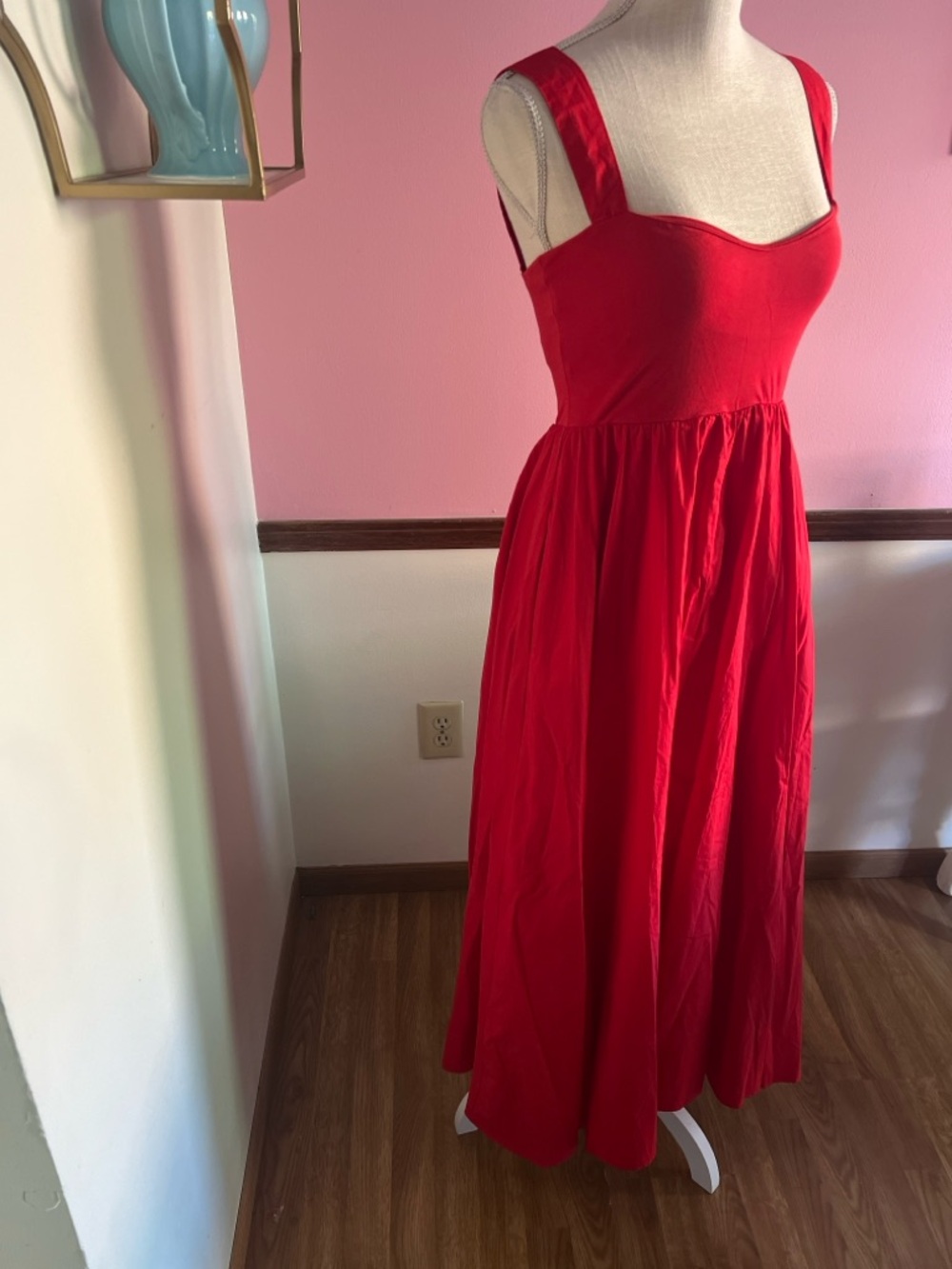 Red J Crew Summer Midi Dress - Picture 3 of 8